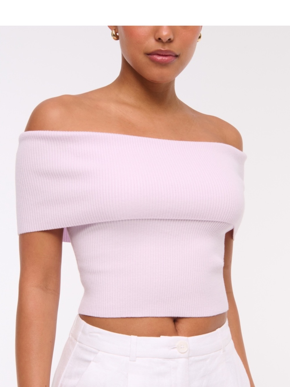 Abercrombie Foldover off the shoulder sweater top